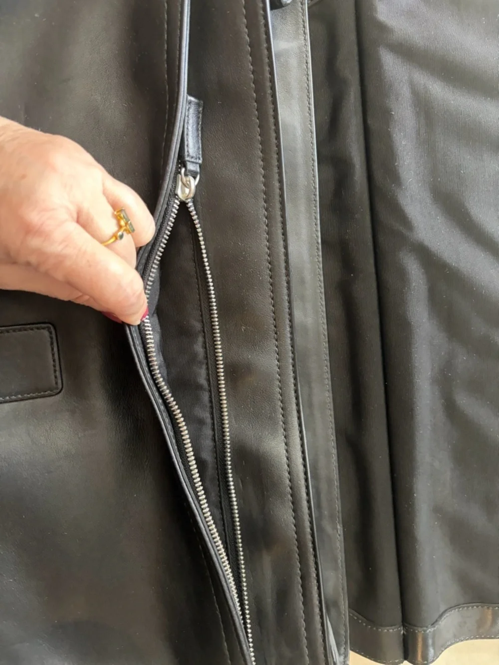 Coach Black Leather Briefcase with Buckle Detail